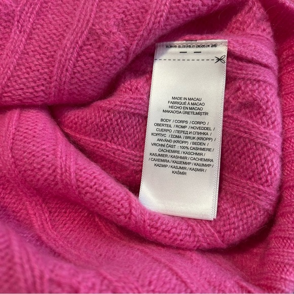 Polo Ralph Lauren 100% Cashmere Iconic Cable Knit Sweater in Pink Size M - Picture 5 of 11